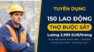 Tuyển dụng 150 thợ buộc sắt dự án điện gió tại Đức